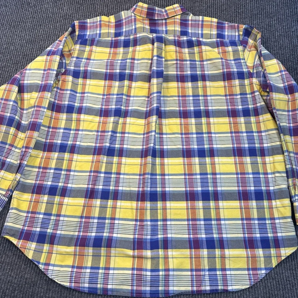 Polo Ralph Lauren Shirt 2XB Big TALL Madras Plaid Button Down Long Sleeve Preppy